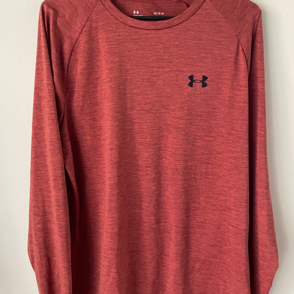 Under Armour Men's Size Large Long Sleeve Shirt Heat Gear Rust Color